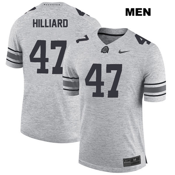 Ohio State Buckeyes Men's Justin Hilliard #47 Gray Authentic Nike College NCAA Stitched Football Jersey CT19H55BY